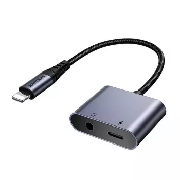 adapter audio 2w1 Joyroom SY-L01 Lightning na 3,5 mm + Lightning, czarny