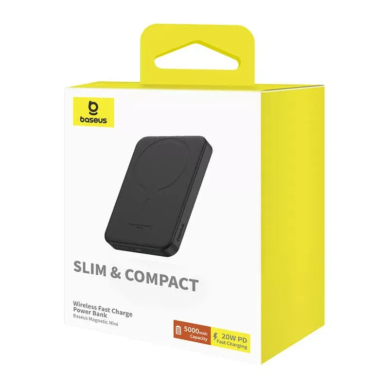 Magnetyczny mini powerbank Baseus 5000 mAh 20 W (czarny)