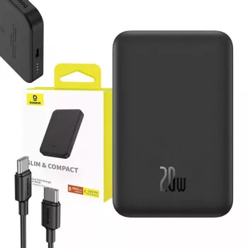 Magnetyczny mini powerbank Baseus 5000 mAh 20 W (czarny)