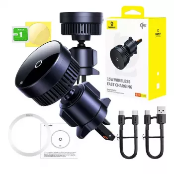 Uchwyt samochodowy Baseus MagPro C40164100121-01 15W Qi2.0 czarny – magnetyczna ładowarka bezprzewodowa do telefonów zgodnych z Qi2.0