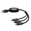Kabel USB 3-w-1 Baseus Free2Draw (USB-A na Micro USB + Lightning + USB-C), 100 W, 1,1 m, czarny