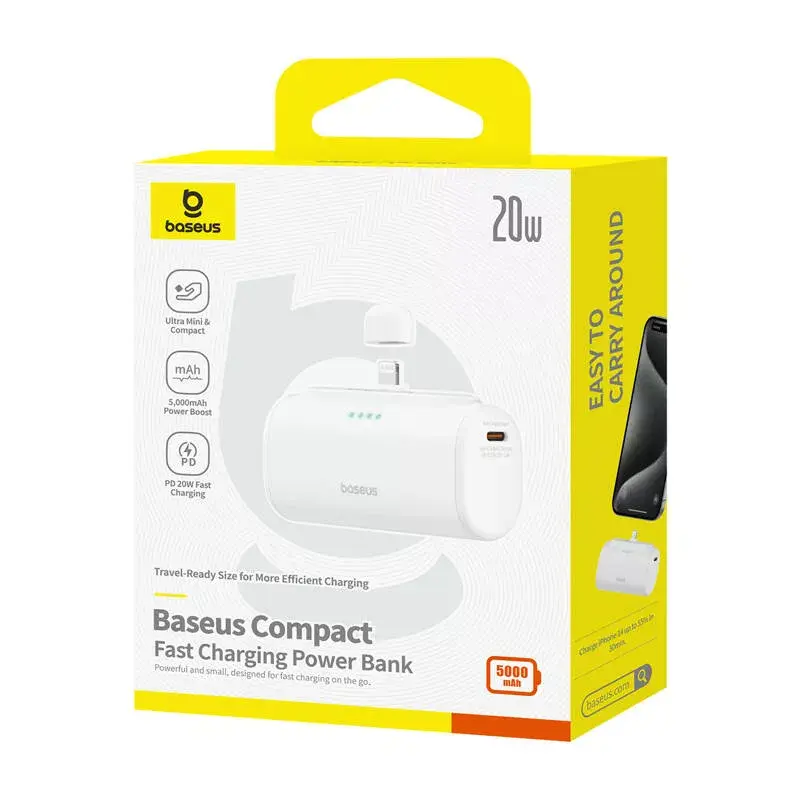 Powerbank OS-Baseus Compact IP 5000mAh 20W (biały)