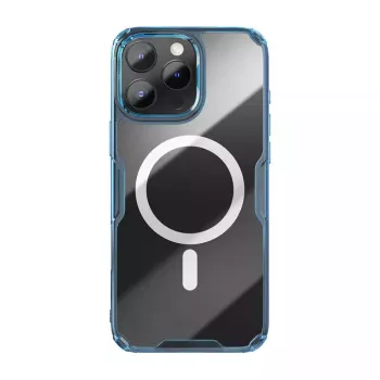 Etui TPU Nillkin Nature dla iPhone 16 Plus — magnetyczne, niebieskie, smukła osłona ochronna