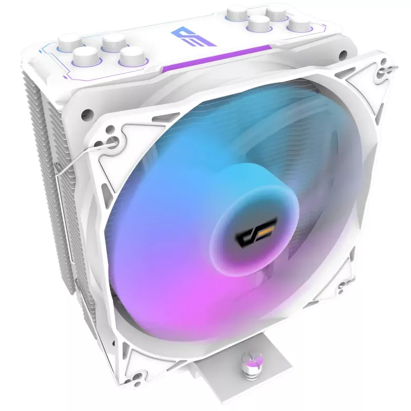 Chłodzenie powietrzne Darkflash Z4 Pro Mist biały — wentylator 120 mm, łożysko hydrauliczne, TDP 200 W, obsługa AM5/AM4/LGA1700/1200/115x