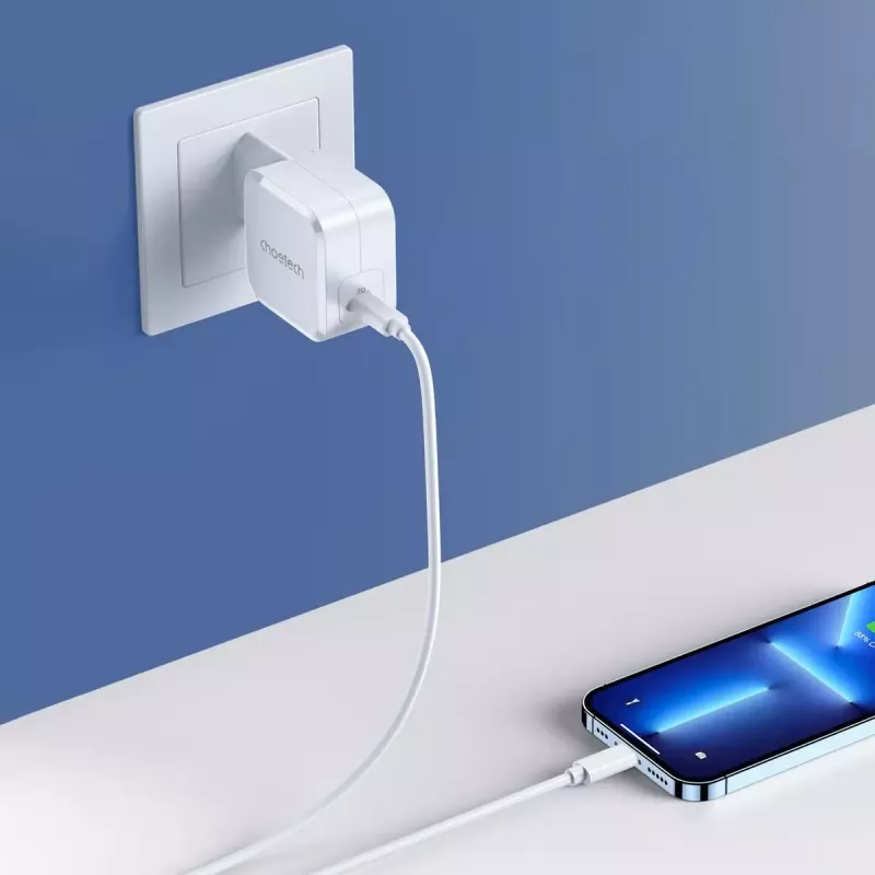 Ładowarka sieciowa USB-C CHOETECH PD8007 45W EU biała – USB‑C PD 45W
