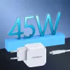 Ładowarka sieciowa USB-C CHOETECH PD8007 45W EU biała – USB‑C PD 45W