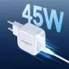 Ładowarka sieciowa USB-C CHOETECH PD8007 45W EU biała – USB‑C PD 45W