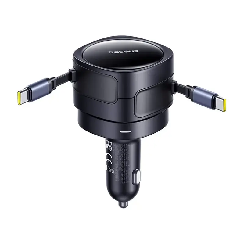 Ładowarka samochodowa Baseus Enjoyment Max 60W ze zintegrowanymi kablami USB-C, wyjście 60W