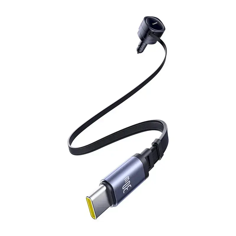 Ładowarka samochodowa Baseus Enjoyment Max 60W ze zintegrowanymi kablami USB-C, wyjście 60W