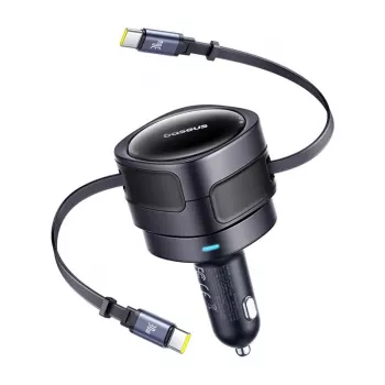 Ładowarka samochodowa Baseus Enjoyment Max 60W ze zintegrowanymi kablami USB-C, wyjście 60W