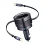 Ładowarka samochodowa Baseus Enjoyment Max 60W ze zintegrowanymi kablami USB-C, wyjście 60W