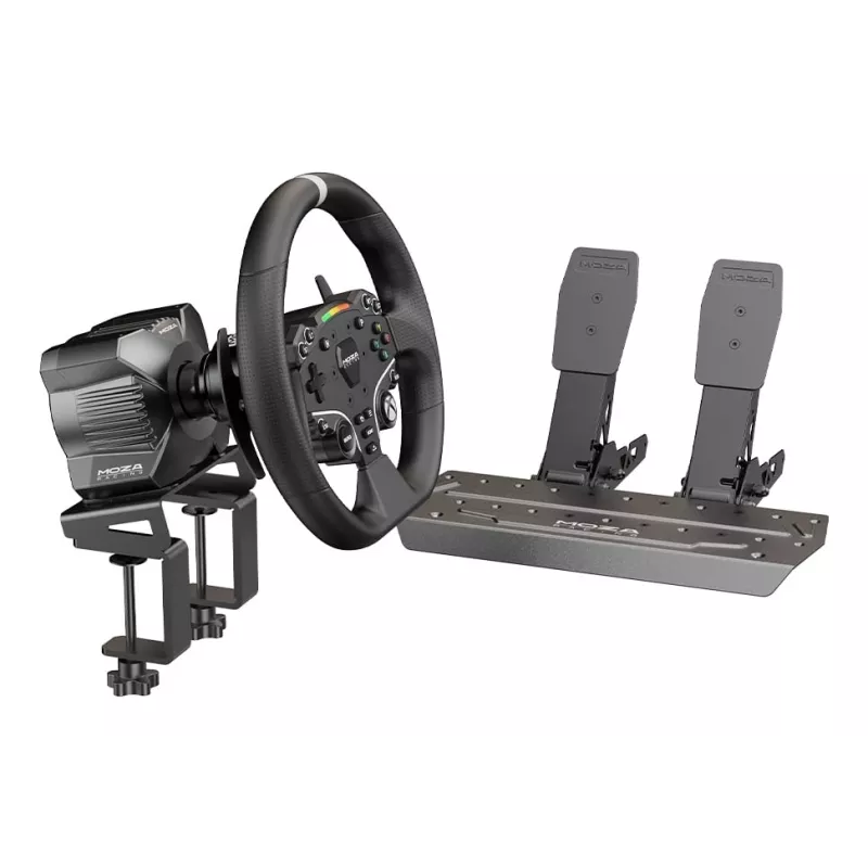 Moza Racing R3 Bundle dla XBOX i PC, Kierownica + Pedały, PC, Xbox One, Xbox Series S, Xbox Series X, Przycisk Home, 360°, Napęd bezpośredni, Regulowane