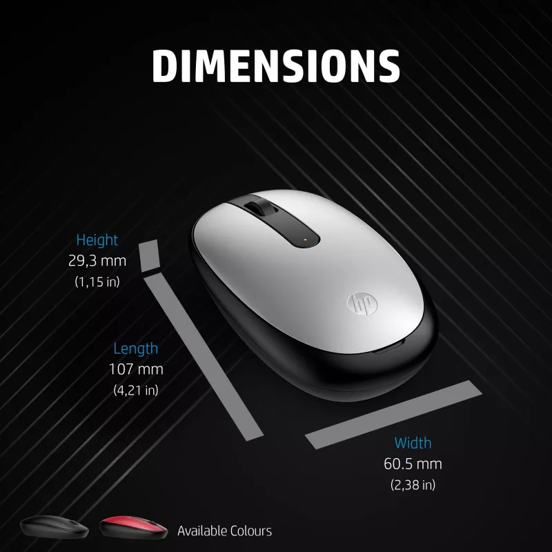 Mysz Bluetooth HP 240 Empire czerwony, Symetryczna, Optyczna, Bluetooth, 1600 DPI, czerwona