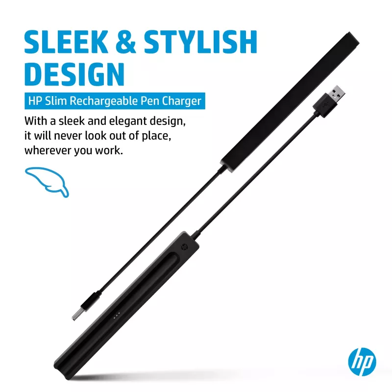 HP cienki Rechargeable Pen Charger, do użytku wewnętrznego, USB, 0,15 m, czarny