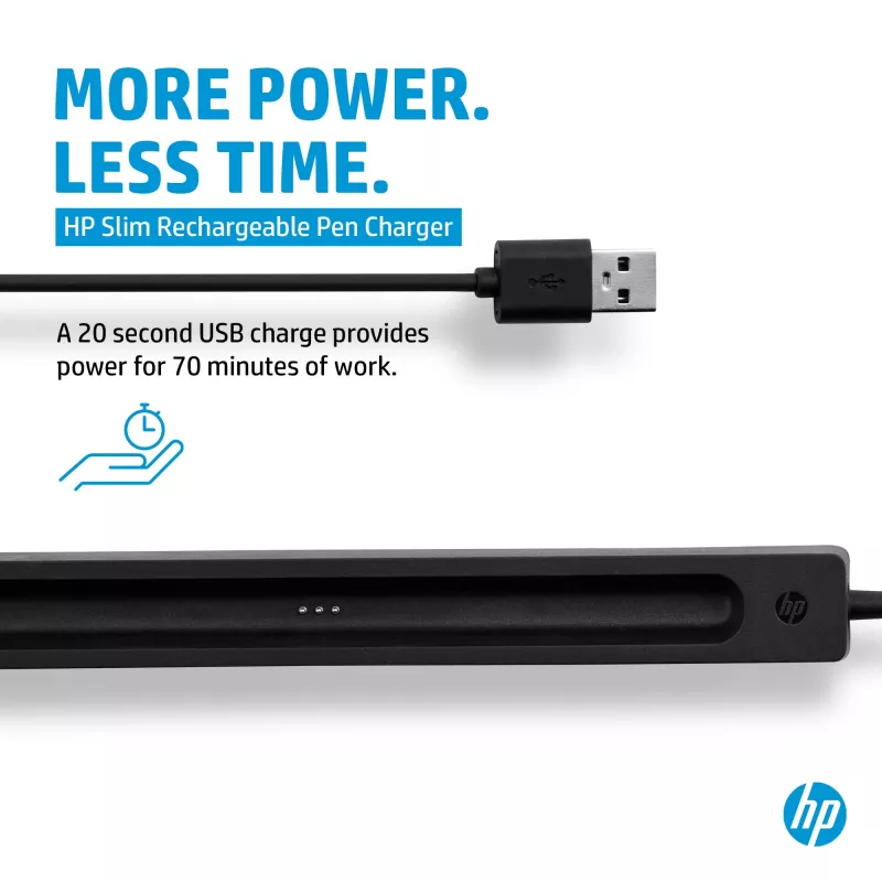 HP cienki Rechargeable Pen Charger, do użytku wewnętrznego, USB, 0,15 m, czarny
