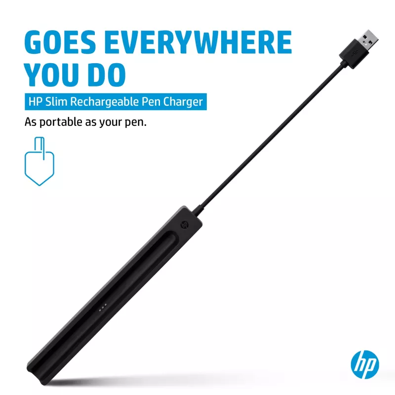 HP cienki Rechargeable Pen Charger, do użytku wewnętrznego, USB, 0,15 m, czarny