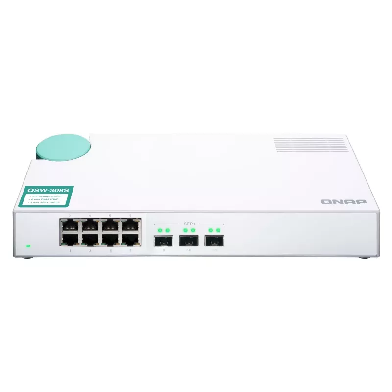 QNAP QSW-308S przełącznik sieciowy Niezarządzalny Gigabit Ethernet (10/100/1000) Biały