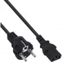 InLine kabel zasilający, CEE 7/7 prosty / 3-stykowe wtyk IEC C13 męski, czarny, 3m