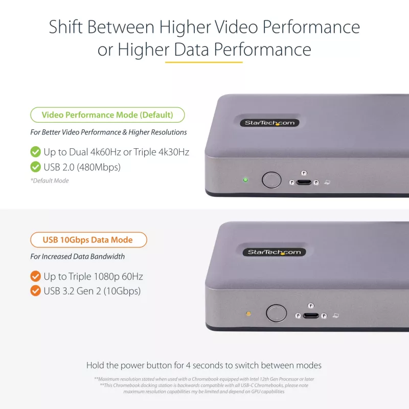 StarTech.com DK31C3MNCRUE laptop dock/port replicator Wired USB 3.2 Gen 2 (3.1 Gen 2) Type-C