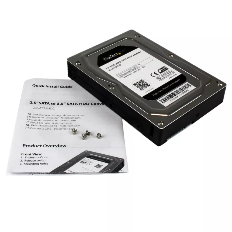 StarTech.com 2.5” do 3.5” SATA Aluminiowy Adapter Obudowy Dysku Twardego z SSD / HDD Wysokość do 12,5 mm