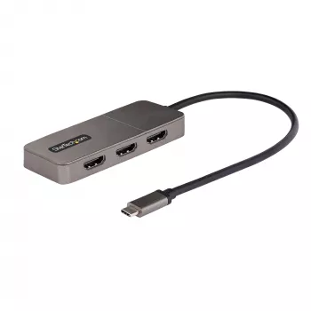 StarTech.com 3-portowy koncentrator USB-C MST – adapter USB typu C do 3x HDMI do wielu monitorów dla laptopa – potrójne HDMI do 4K 60 Hz z DP 1.4 Alt Mode i DSC – HDR – kabel 30 cm – tylko Windows