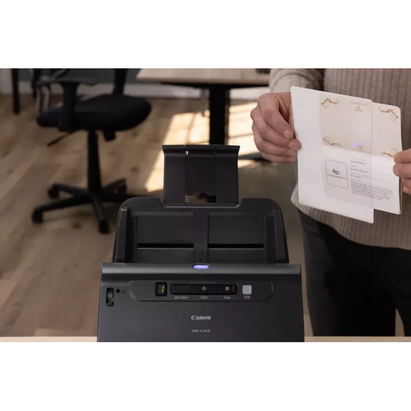 Canon imageFORMULA DR-C240 Duplex Desktop Document Scanner, 216 x 3000 mm, 600 x 600 DPI, 24 bit, 24 bit, 45 ppm, 30 ppm