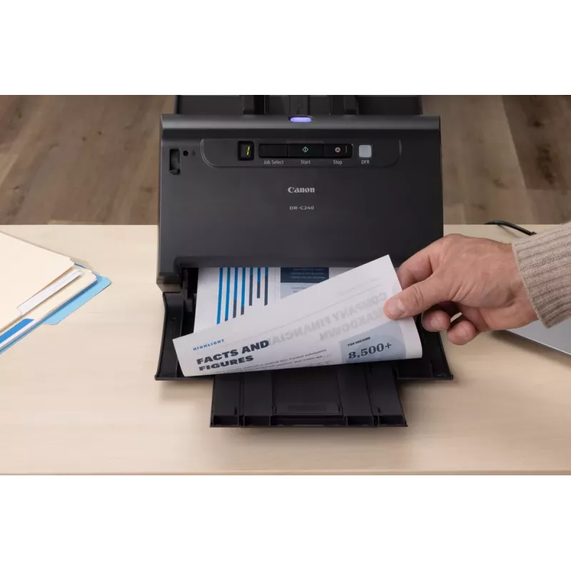 Canon imageFORMULA DR-C240 Duplex Desktop Document Scanner, 216 x 3000 mm, 600 x 600 DPI, 24 bit, 24 bit, 45 ppm, 30 ppm