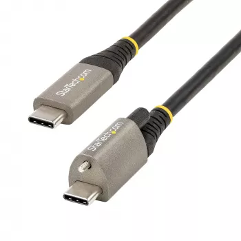 StarTech.com 3 ft (1 m) Kabel USB C z górną śrubą blokującą 10 Gb/s — USB 3.1/3.2 Gen 2 Typ C — ładowanie Power Delivery 100 W (5 A), tryb DP Alt — pojedyncza śruba blokująca, kabel USB-C do ładowania/synchronizacji