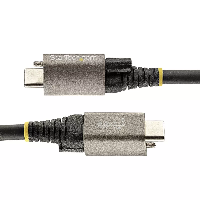 StarTech.com 3 ft (1 m) Kabel USB C z górną śrubą blokującą 10 Gb/s — USB 3.1/3.2 Gen 2 Typ C — ładowanie Power Delivery 100 W (5 A), tryb DP Alt — pojedyncza śruba blokująca, kabel USB-C do ładowania/synchronizacji