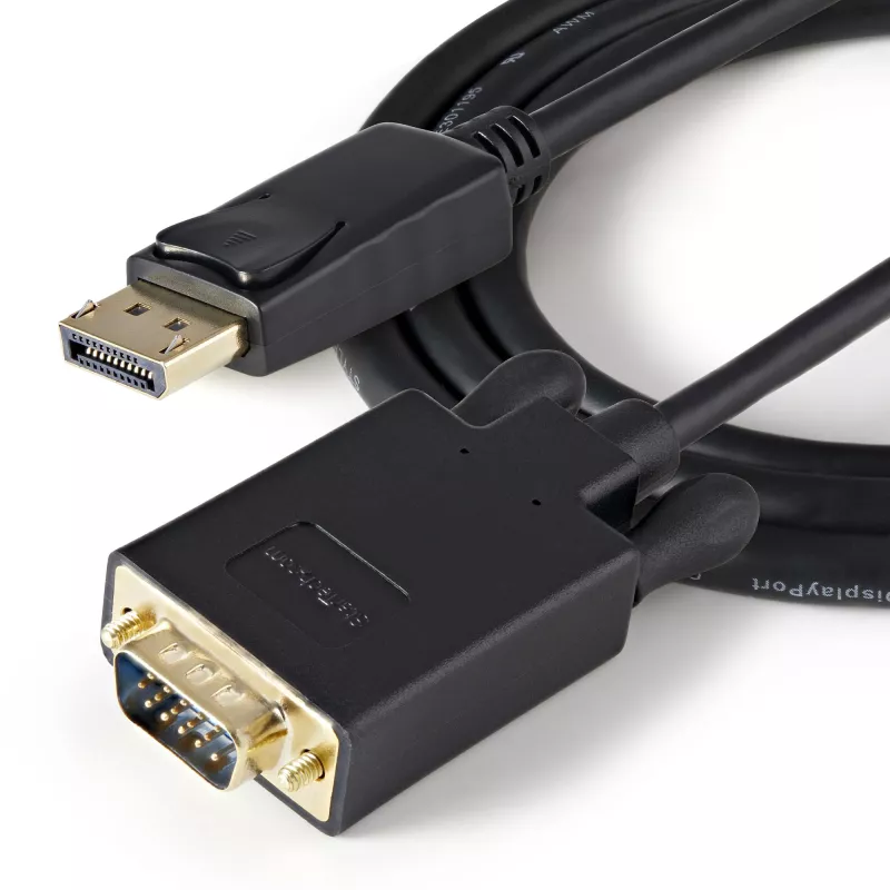 StarTech.com Kabel DisplayPort do VGA 3 stopy (1 m) - Aktywny adapter kablowya DisplayPort do VGA - Wideo 1080p - Kabel monitora DP do VGA - Konwerter DP 1.2 na VGA - Zatrzaskowe złącze DP