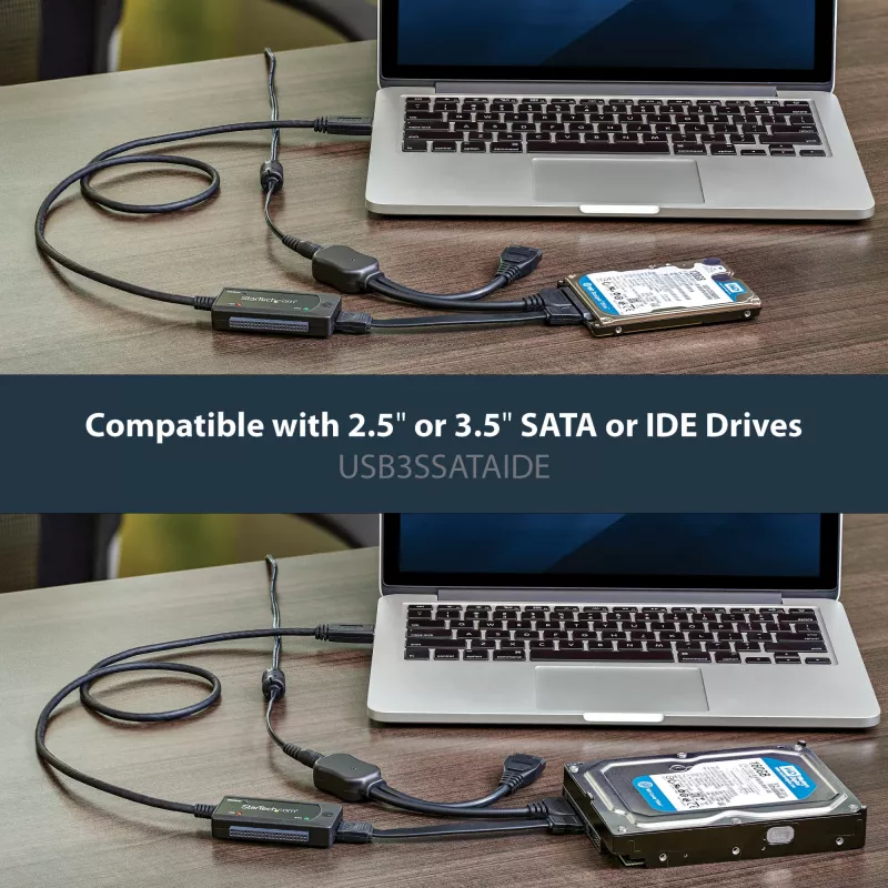 StarTech.com SATA to USB kabel - USB 3.1 (10Gbps) - UASP, czarny, Aktywność, Zasilanie, CE, FCC, ASMedia - ASM1351, 12 V, 0 - 60 °C