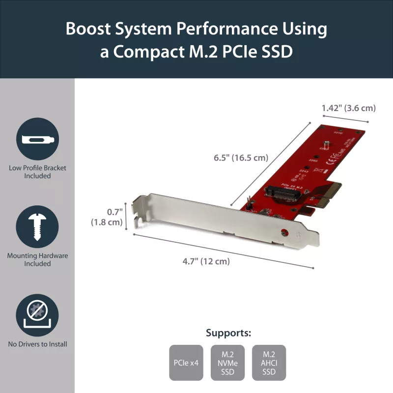 StarTech.com x4 PCI Express 3.0 na M.2 PCIe NVMe SSD Adapter