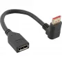 adapter kablowy InLine DisplayPort 1.4 M/Ż, 8K4K, kątowy skierowany w górę, czarny/złoty