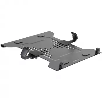 StarTech.com Tacka VESA na laptopa - Regulowana tacka na laptopa do ramienia monitora, zabezpiecza notebooki (4,5 kg) - Otwory montażowe VESA 75x75 i 100x100 - Wentylowana - Do stojaków/podstawek biurkowych monitora