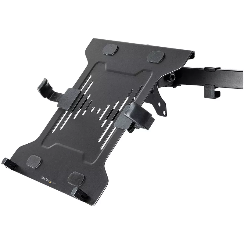 StarTech.com Tacka VESA na laptopa - Regulowana tacka na laptopa do ramienia monitora, zabezpiecza notebooki (4,5 kg) - Otwory montażowe VESA 75x75 i 100x100 - Wentylowana - Do stojaków/podstawek biurkowych monitora