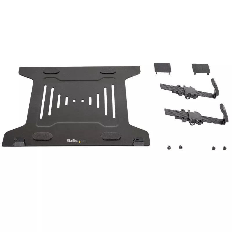 StarTech.com Tacka VESA na laptopa - Regulowana tacka na laptopa do ramienia monitora, zabezpiecza notebooki (4,5 kg) - Otwory montażowe VESA 75x75 i 100x100 - Wentylowana - Do stojaków/podstawek biurkowych monitora