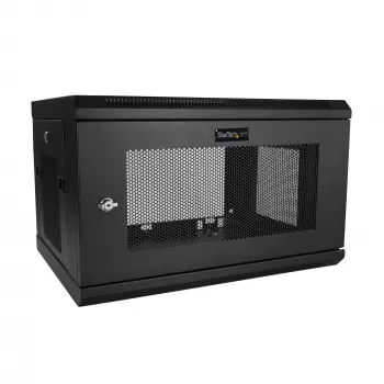 StarTech.com 2-Post 6U Wall Mount sieciowy Cabinet with 1U Shelf, 19 inch Wall-Mounted Server Rack for Data / Networking / AV / Electronics / Computer Equipment, Small Vented Rack Enclosure
