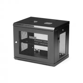 StarTech.com 2-postowa 9U sieciowa szafa wisząca z półką 1U, 19-calowy wiszący stojak serwerowy do sprzętu danych / sieciowego / AV / elektronicznego / komputerowego, mała wentylowana obudowa stojaka