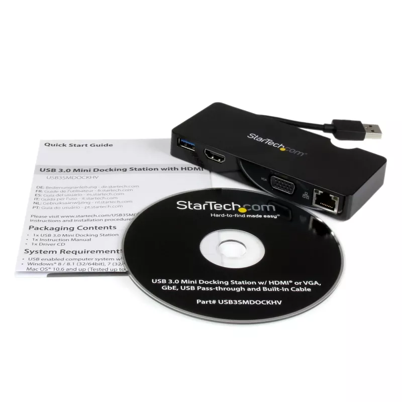 StarTech.com Travel Docking Station do laptopów - HDMI lub VGA - USB 3.0