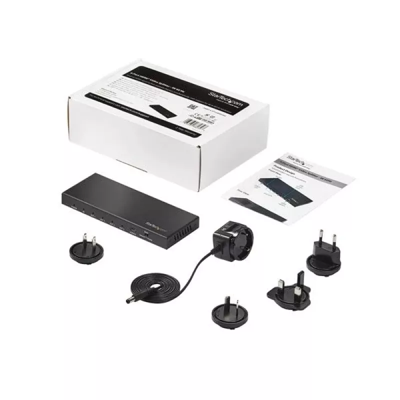 Rozdzielacz HDMI StarTech.com 4-portowy - 4K 60 Hz, HDMI, 4x HDMI, 3840 x 2160 pikseli, Czarny, 4K Ultra HD, 60 Hz