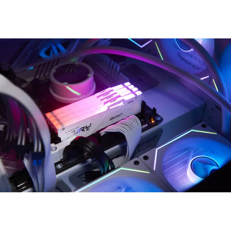 Kingston Technology FURY Beast 32GB 5600MT/s DDR5 CL36 DIMM Biały RGB EXPO