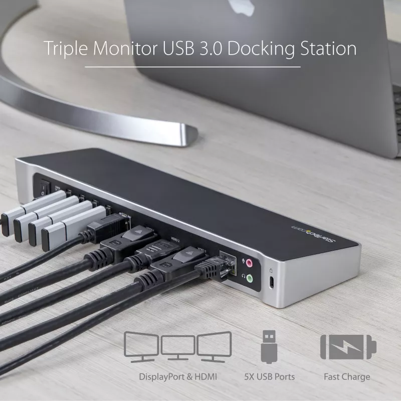 Stacja dokująca StarTech.com USB 3.0 dla trzech monitorów - 1x HDMI - 2x DisplayPort