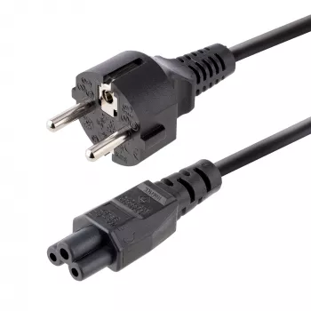 StarTech.com 3 m (10 stóp) kabel zasilający do laptopa, EU Schuko na C5, 2,5 A 250 V, 18 AWG, kabel AC do notebooka/laptopa na wymianę, kabel do zasilacza, kabel do ładowarki laptopa, kabel zasilający Clover Leaf/Mickey mysz