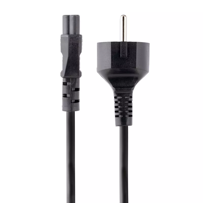 StarTech.com 3 m (10 stóp) kabel zasilający do laptopa, EU Schuko na C5, 2,5 A 250 V, 18 AWG, kabel AC do notebooka/laptopa na wymianę, kabel do zasilacza, kabel do ładowarki laptopa, kabel zasilający Clover Leaf/Mickey mysz
