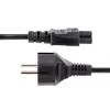 StarTech.com 3 m (10 stóp) kabel zasilający do laptopa, EU Schuko na C5, 2,5 A 250 V, 18 AWG, kabel AC do notebooka/laptopa na wymianę, kabel do zasilacza, kabel do ładowarki laptopa, kabel zasilający Clover Leaf/Mickey mysz
