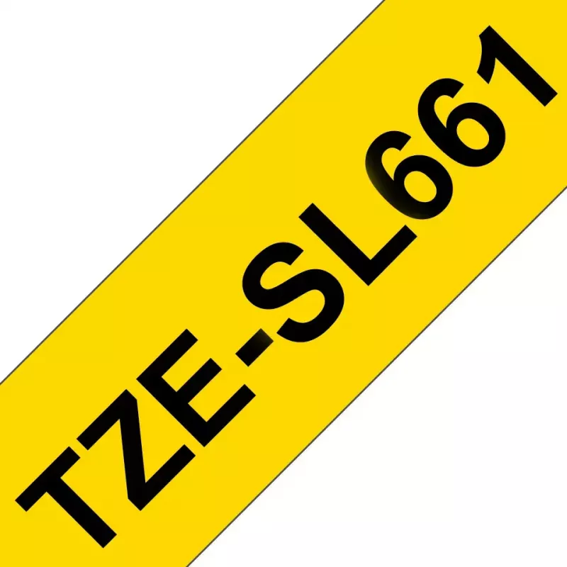 Taśma do drukarek etykiet Brother TZE-SL661, czarny nadruk na żółtym tle