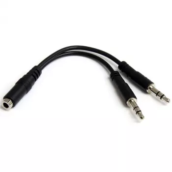 Adapter rozdzielający zestaw słuchawkowy StarTech.com 3,5 mm 4-pozycyjny na 2x 3-pozycyjne 3,5 mm – żeński/męski