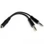 Adapter rozdzielający zestaw słuchawkowy StarTech.com 3,5 mm 4-pozycyjny na 2x 3-pozycyjne 3,5 mm – żeński/męski