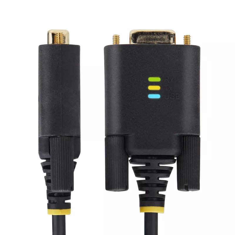 StarTech.com adapter kablowya USB na szeregowy 3 ft (1 m), zachowanie COM, wymienne śruby/nakrętki, USB-A na DB9 RS232, układ FTDI, ochrona ESD, Windows/macOS/Linux