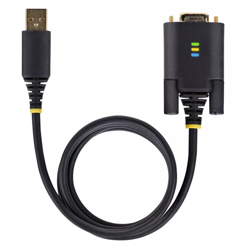 StarTech.com adapter kablowya USB na szeregowy 3 ft (1 m), zachowanie COM, wymienne śruby/nakrętki, USB-A na DB9 RS232, układ FTDI, ochrona ESD, Windows/macOS/Linux